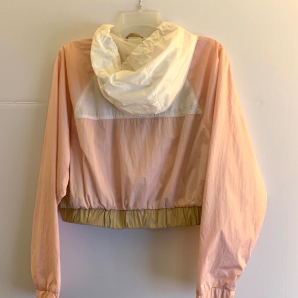 Y2K, Hollister ladies windbreaker, full zip, pink/tan/white hoodie - Picture 4 of 11